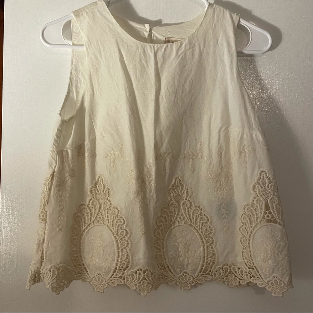 White lacy tank